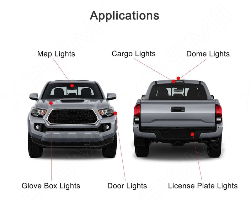Xpismii 12 Piece 6000K White Interior LED Light Kit Package Replacement for Chevy Chevrolet Silverado/GMC Sierra 1999 2000 2001 2002 2003 2004 2005 2006, with Placement Diagram and Install Tool - Image 3