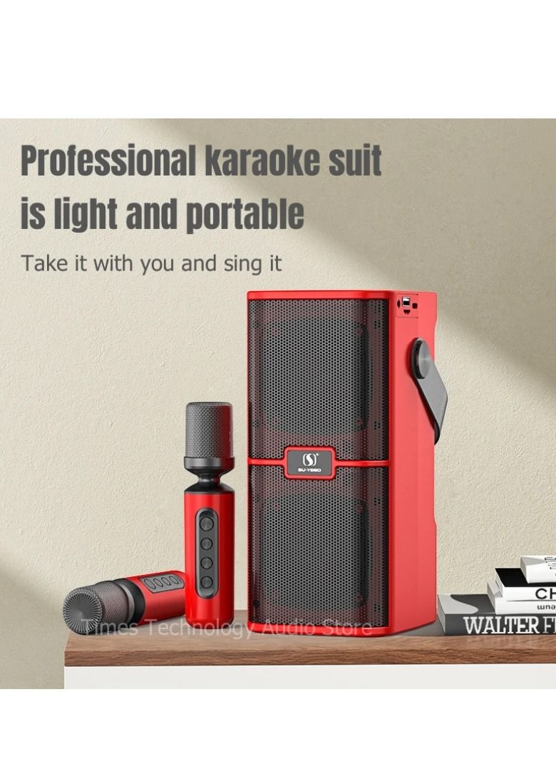 YS YS218 New High Power High  Bluetooth Dual Speaker Microphone All-In-One Family Outdoor Party Karaoke TF Sound Bag  - Image 2