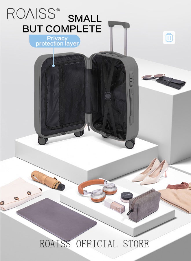 roaiss Trolley Case and 7 PCS Storage Bags Set with Universal Wheel Unisex Large Capacity Multifunctional Luggage with Telescopic Handle and Cup Holder for Men and Women Suitcases with Classification Bags Shock Absorbing Silent Wheels Carry on Luggage - Image 5