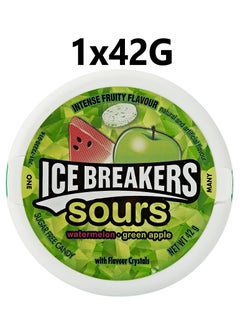 Ice Breakers Sours, Sugar Free Mints, Watermelon and Green Apple, 1x42 g