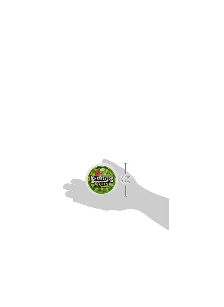 Icebreakers - Ice Breakers Sours, Sugar Free Mints, Watermelon and Green Apple, 1x42 g - Image 1