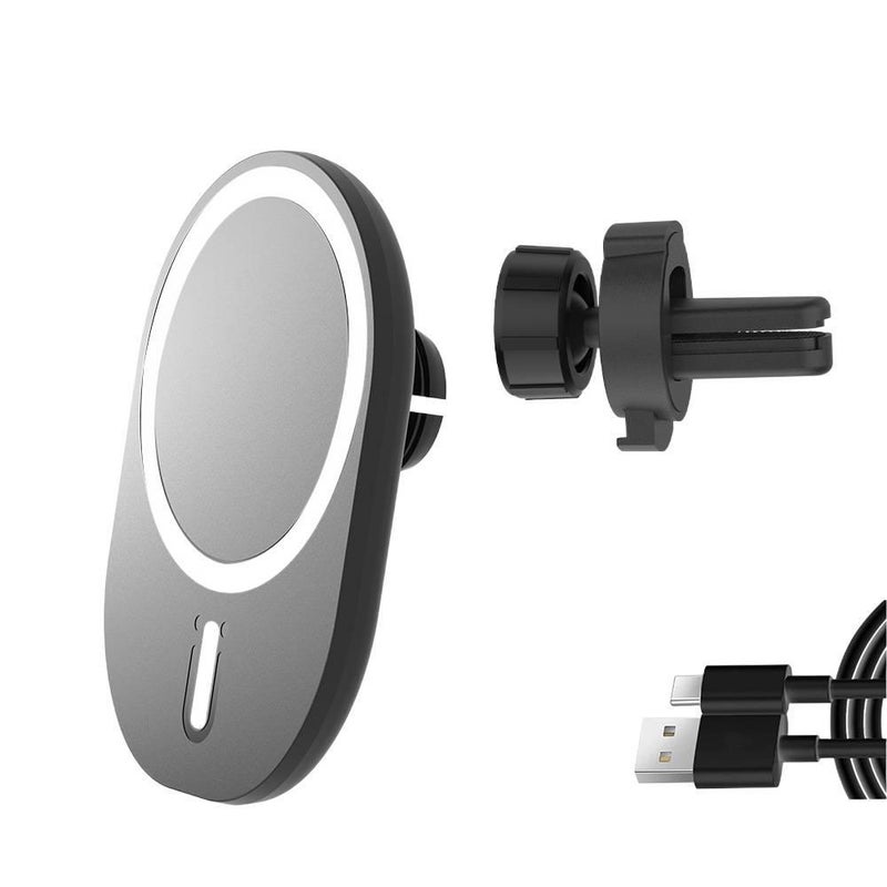Vent Mount Car Phone Holder Magnetic for Fits Most Smartphones in White - Image 1