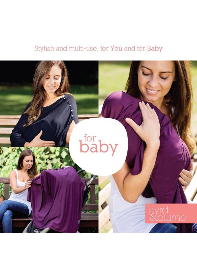 Byrd & Blume Super Soft Breastfeeding Cover, Nursing Cover, Shawl, Wrap, Scarf, Poncho, Swaddle, Stroller Blanket & Baby Car Seat Cover, 100% Viscose, Oeko-Tex Certified (XL, Black) - Image 5