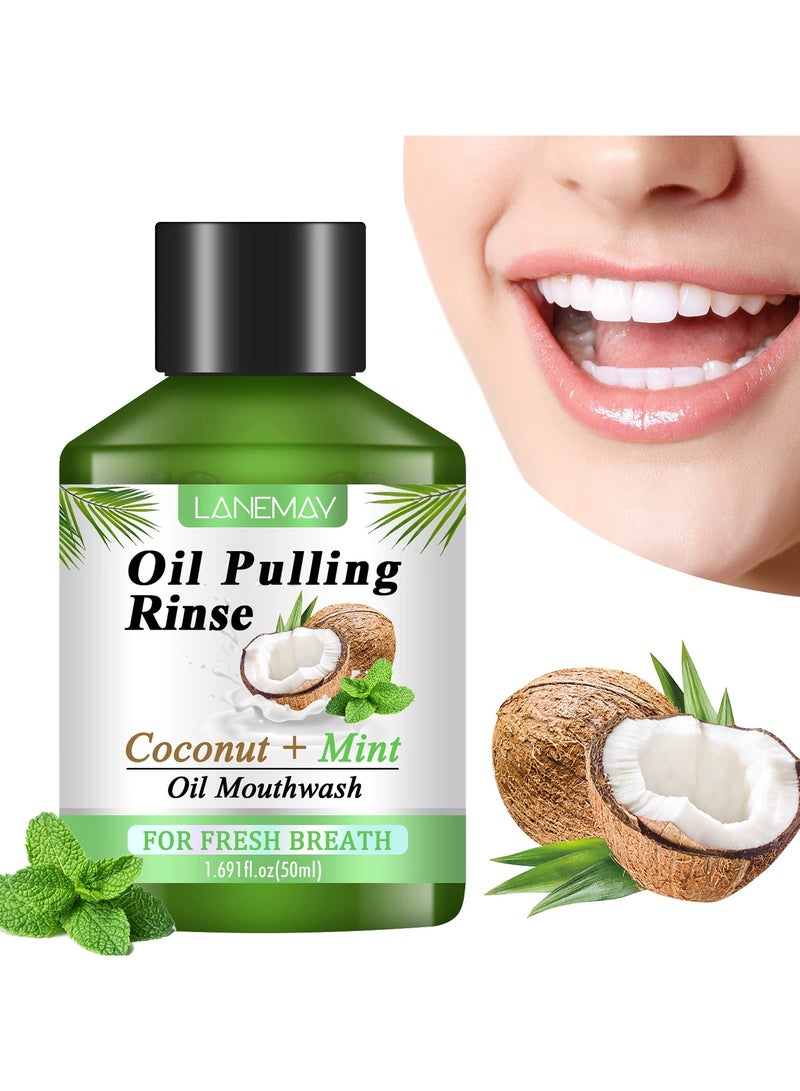 LANEMAY Coconut Oil Mouthwash Fresh Breath Long Lasting Oral Rinse Clean Teeth and Gums Remove Bad Breath Natural Oral Care - Image 1