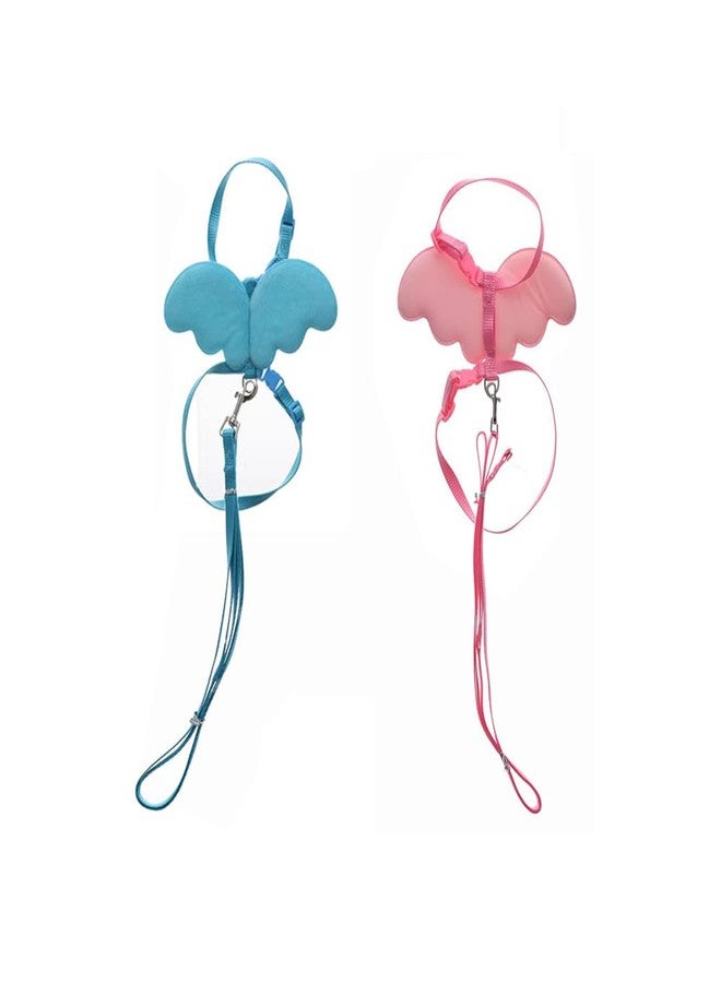 Pokinge 2 Pack Rabbit Harness and Leash, Adjustable Bunny Harness Cute Wings Pet Harness Leash Set for Puppy Kitten Ferret and Other Small Animals - Image 1