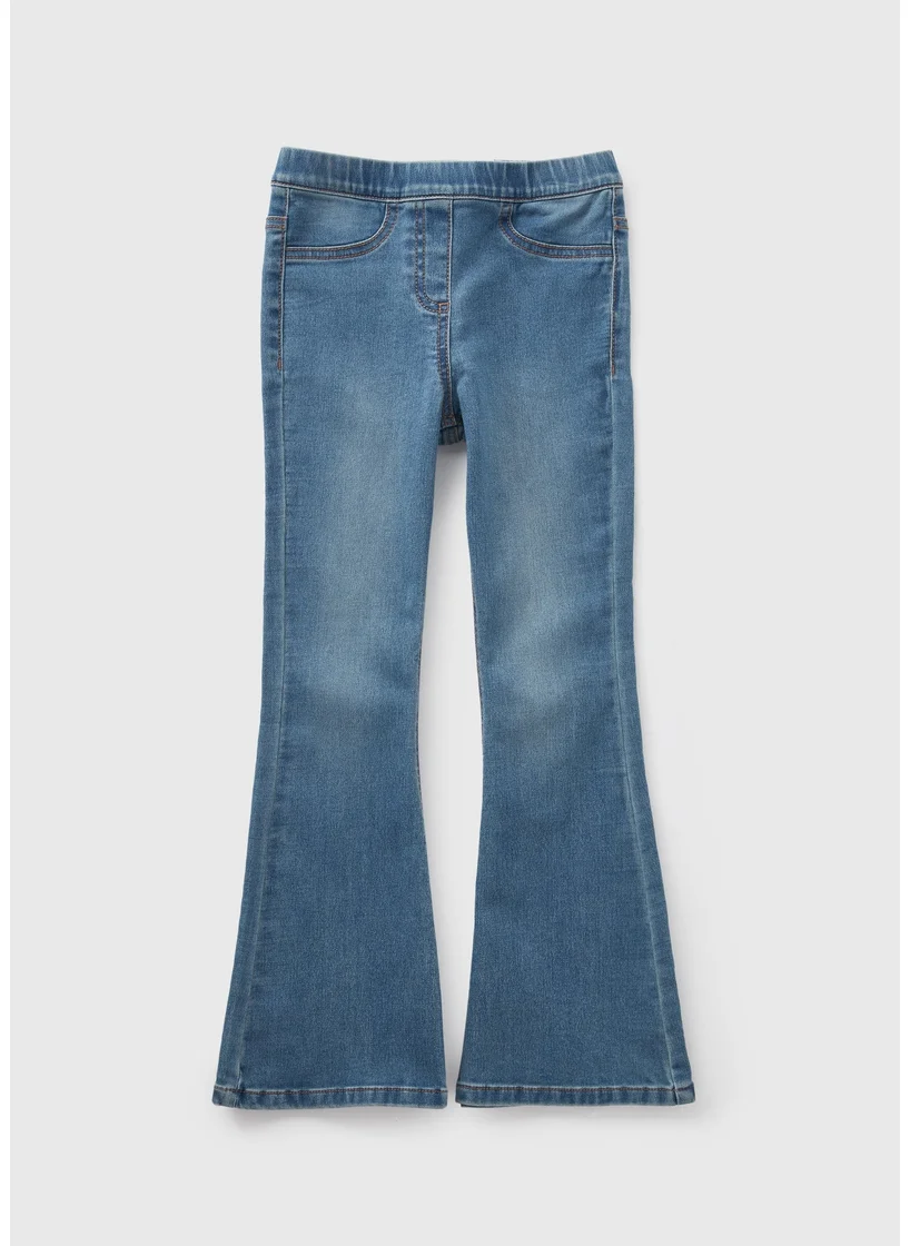 Matalan Girls Blue Lightwash Flare Jegging