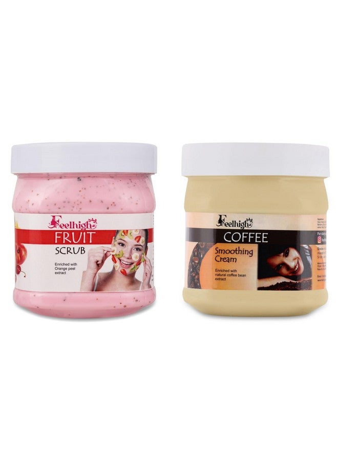 Feelhigh Face & Body Mix Fruit Scrub Enriched with Mix Fruit Extract & Coffee Cream -Skin care Products (2 Items in the set) - Image 1