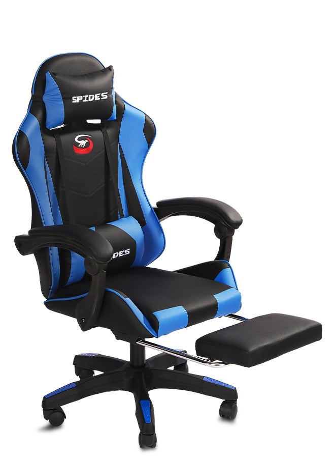 Spides Ergonomic Gaming Chair with Footrest Computer Gaming Chair Height Adjustable Video Game Chairs Ergonomic High Back Gaming Chairs with Neck Pillow and Headrest 360° Rotation with Neck and Lumbar Support for Office Home  - Image 1
