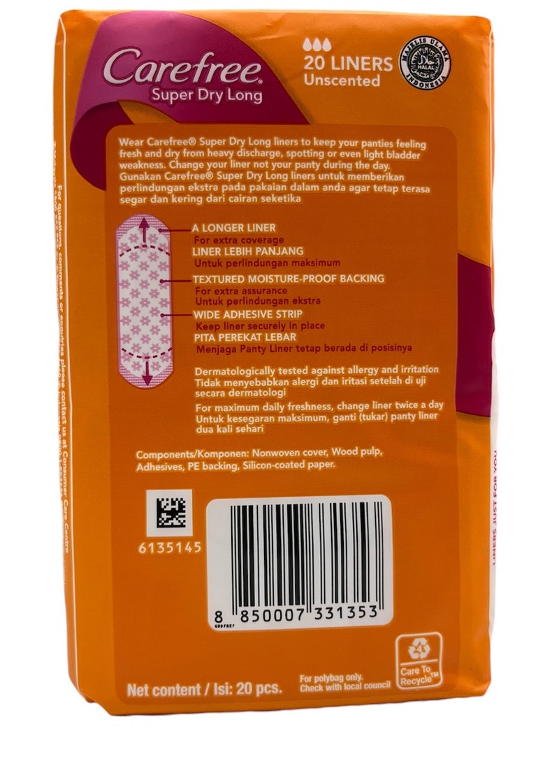 Carefree CAREFREE LINERS 20s SUPER DRY LONG  - Image 2