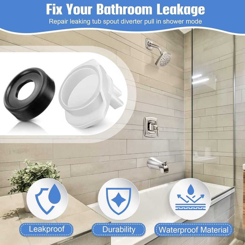 Dreyoo 6 Pack 101237 Cup Seal & Diverter Gate Compatible with Moen 3800 Tub Spout, Tub Spout Replacement Parts for Shower Bathtub Faucet Diverter - Image 3
