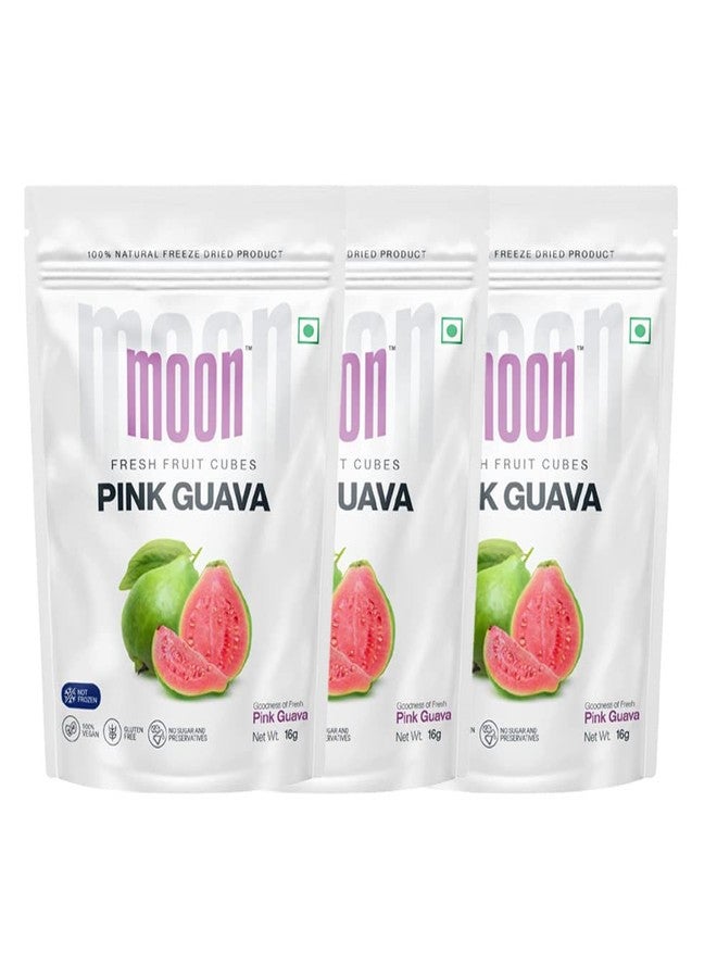 Moon Freeze Dried Guava | No Preservatives, No Added Sugar, Healthy Dried Fruit | 100% Natural, Vegan, Gluten Free Snack for Kids and Adults | 16 grams Pouch (Pack of 3) - Image 1