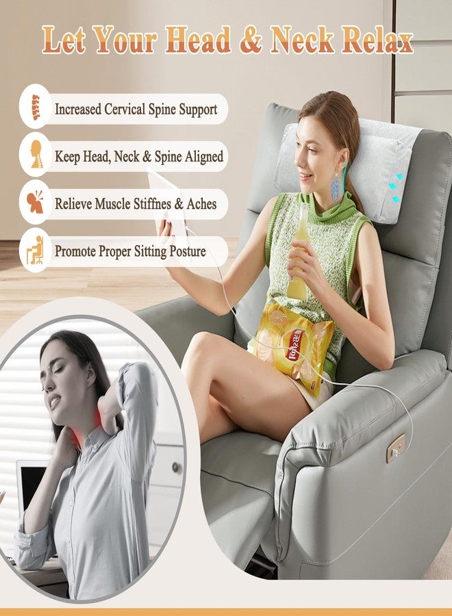 KAAMOS Recliner Head Pillow, Adjustable Recliner Headrest Neck Support Pillow, Couch Head and Neck Pillows for Chair, Sofa Headrests Cushion with Pocket for Neck Pain Relief and Cervical Support - Image 2