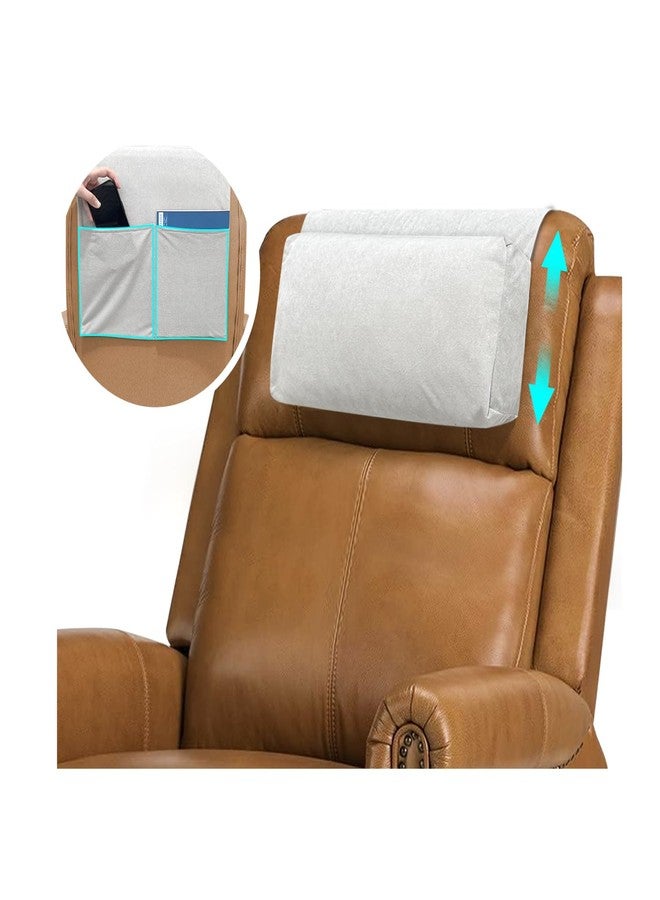 KAAMOS Recliner Head Pillow, Adjustable Recliner Headrest Neck Support Pillow, Couch Head and Neck Pillows for Chair, Sofa Headrests Cushion with Pocket for Neck Pain Relief and Cervical Support - Image 1