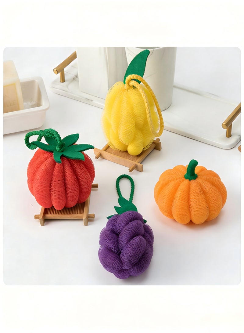 EFUMKE Four individually wrapped soft and fluffy exfoliating bath sponges for showering, spa, massage, and body scrubbing - a spa exfoliating accessory for both men and women. - Image 1