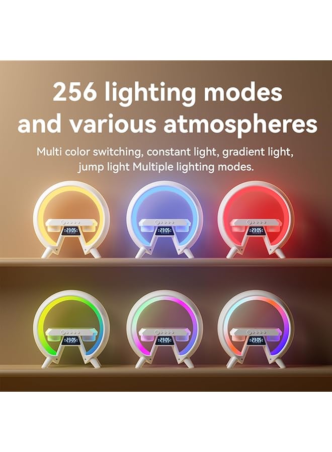 erorex Smart Bluetooth Speaker Wireless Phone Charger Led Light Multifunctional Rgb Night Light And Charging Station Smart Sounder Alarm Clock For Bedroom Office Kids Adults - Image 4