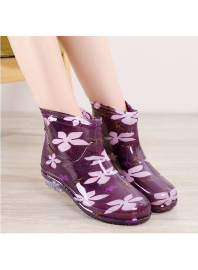 Rain Boots Women's Adult Short Fashion Water Shoes Women's Fleece-lined Rain Boots Women's Rain Boots Waterproof Non-slip Rubber Shoe Cover