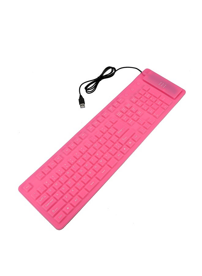 NIBEMINENT High Grade Foldable Waterproof Keyboard Pink - Image 1