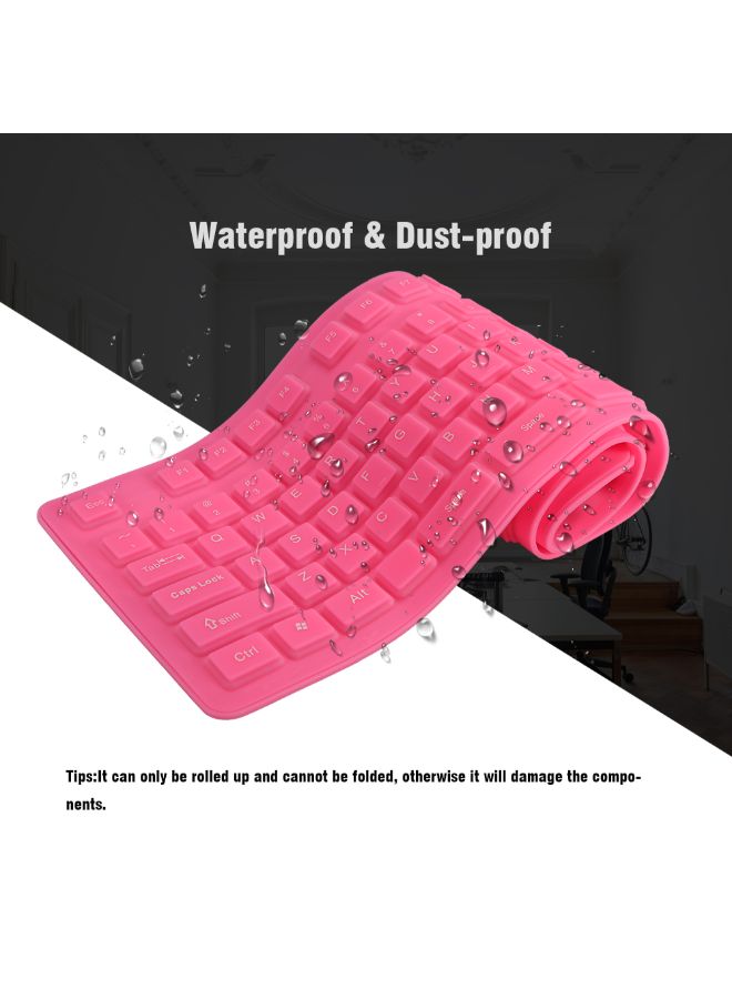 NIBEMINENT High Grade Foldable Waterproof Keyboard Pink - Image 3