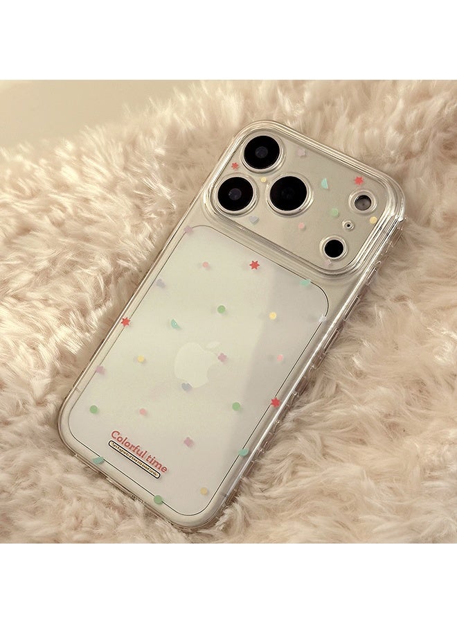 دبليو أف أف أو متوافق مع حقيبة iPhone 17 Pro - حقيبة هاتف بنمط هندسي - حقيبة شفافة للهاتف - للنساء والفتيات، حافظة TPU ناعمة مقاومة للخدوش ومضادة للصدمات ومغطاة بالكامل للكاميرا - Image 4
