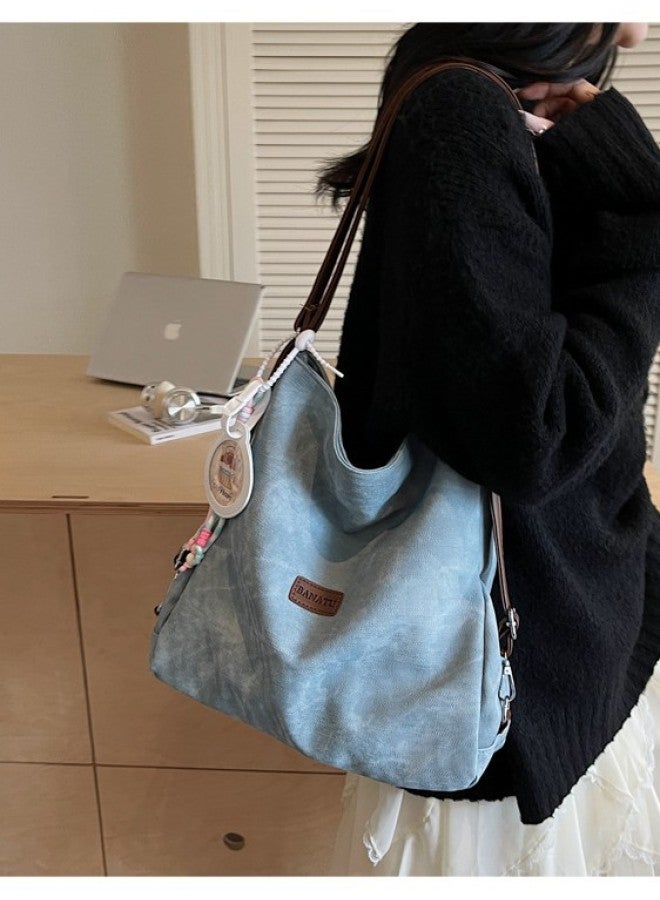 New Women Lightweight Small Backpack Commuter Tote Bag Single Shoulder Crossbody Niche Textured Backpack - Image 3