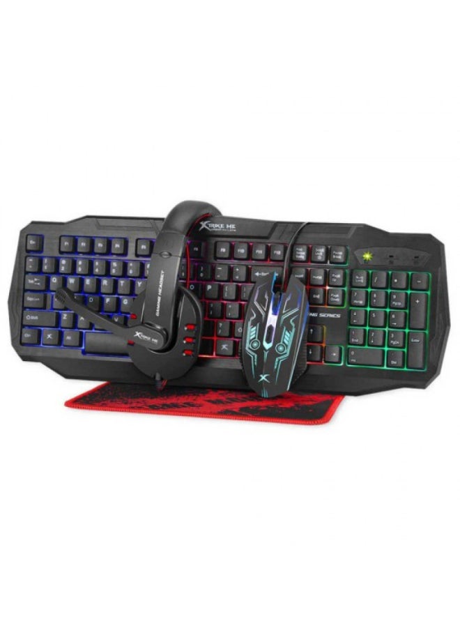 XTRIKE ME - Xtrike Me 4in1 Wired Gaming Combo With Mouse - Mousepad - Keyboard - Headset - CM-406 - Image 1