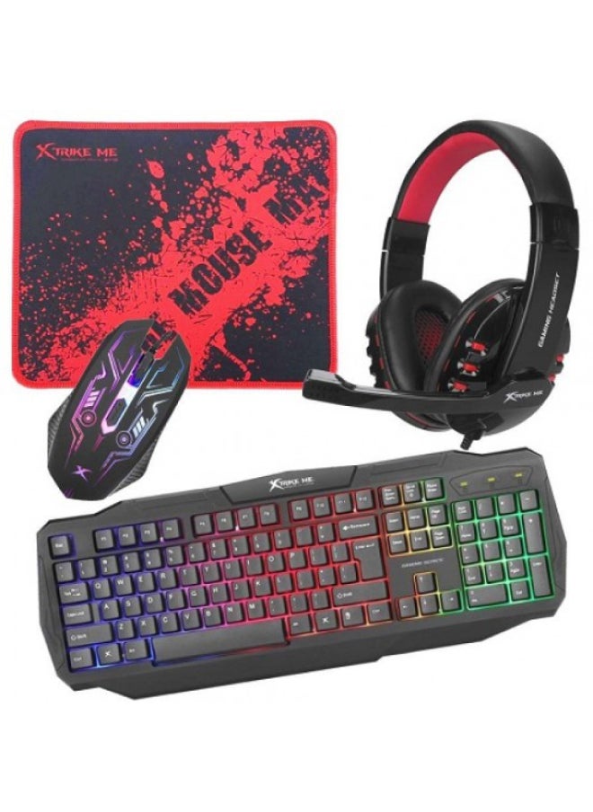 XTRIKE ME - Xtrike Me 4in1 Wired Gaming Combo With Mouse - Mousepad - Keyboard - Headset - CM-406 - Image 1