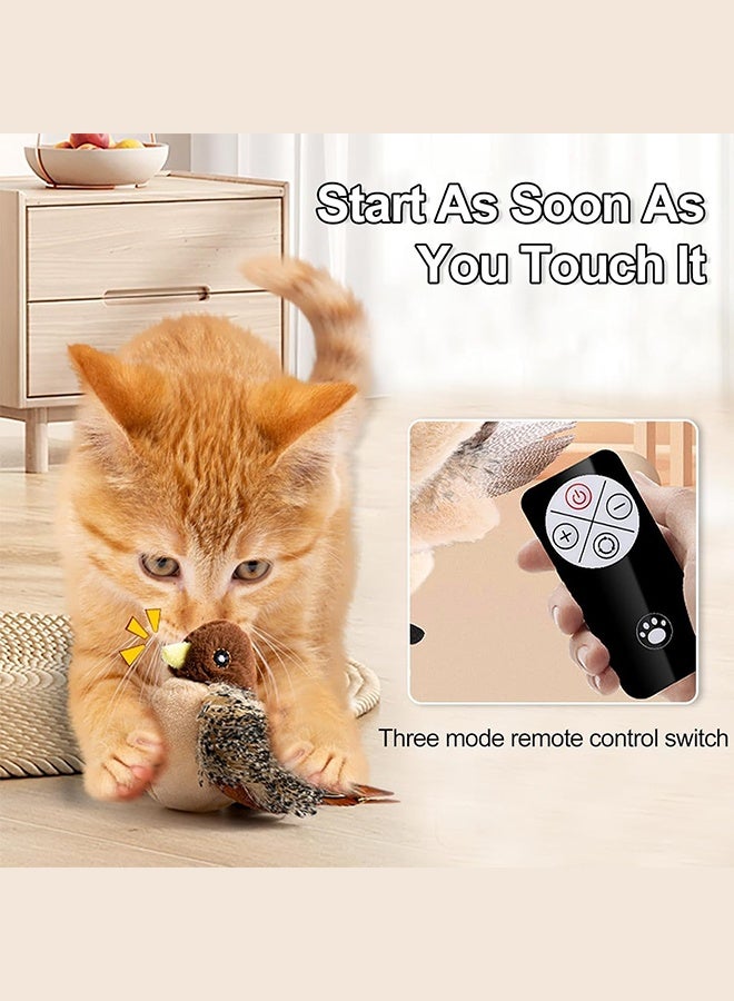 Cat Toy Flapping Wings Remote Control Interactive Cat Toy Simulated Chirping Bird Rechargeable Funny Cat Play Interactive Flappy Bird - Image 3