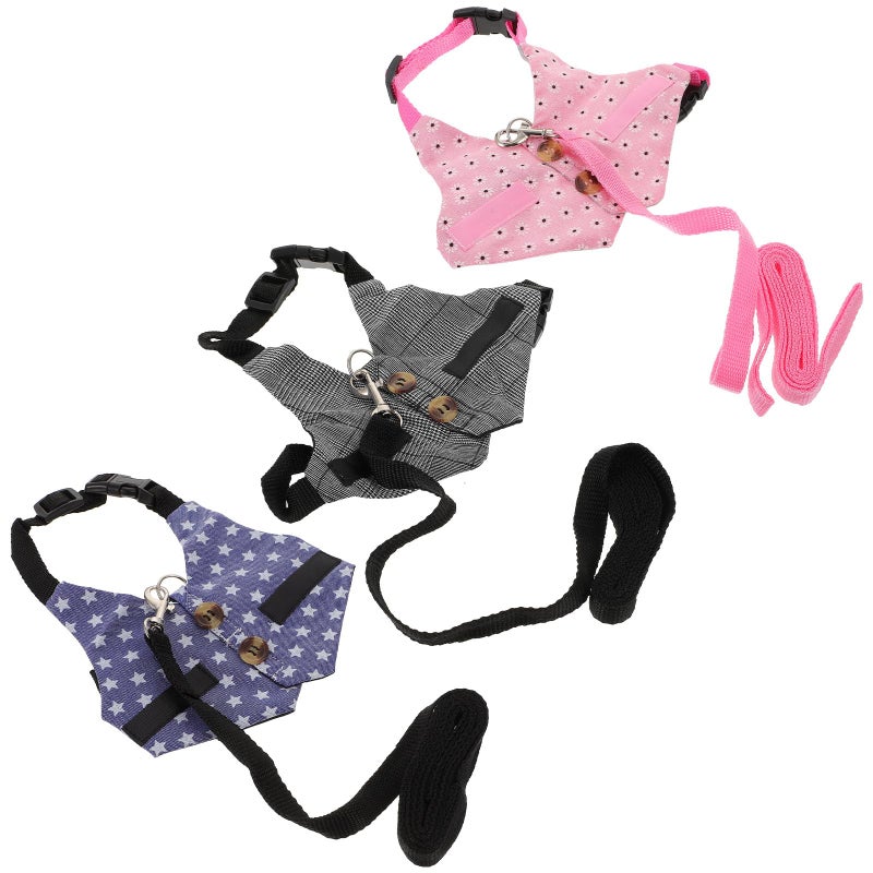 Adjustable Soft Fabric Bunny Harness And Leash Set For Rabbit Walking Outdoor Use Large Size - Image 2