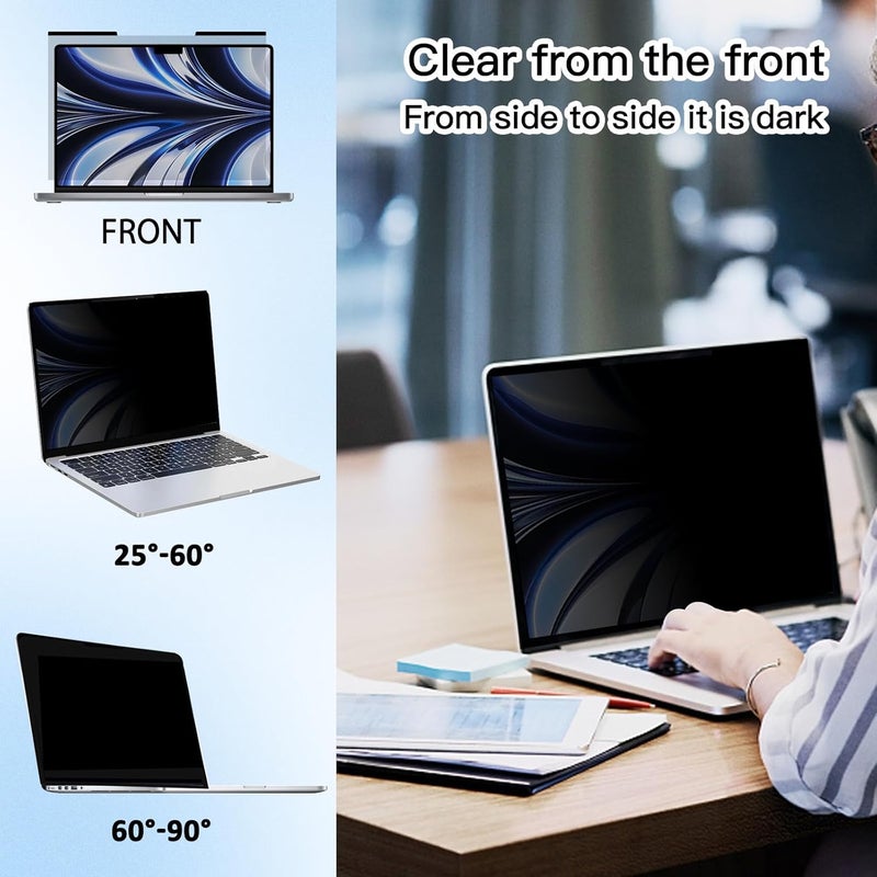 Halloive Magnetic Laptop Privacy Screen for 14 Inch 16:10, Removable Computer Screen Privacy Shield 14" Aspect Privacy Filter Screen Protector for with Lenovo Hp Dell Acer Asus Thinkpad Envy - Image 4