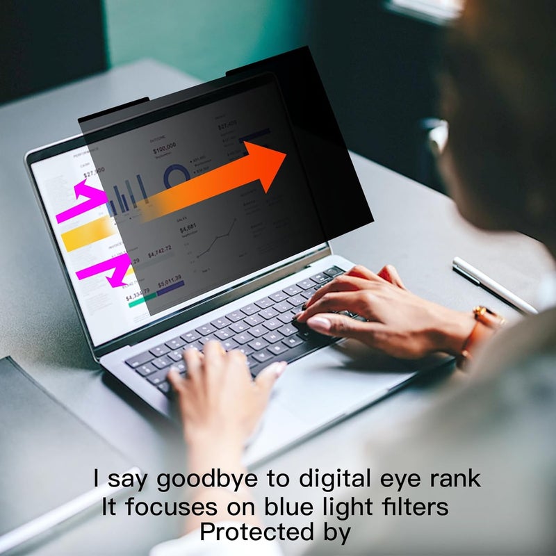 Halloive Magnetic Laptop Privacy Screen for 14 Inch 16:10, Removable Computer Screen Privacy Shield 14" Aspect Privacy Filter Screen Protector for with Lenovo Hp Dell Acer Asus Thinkpad Envy - Image 5
