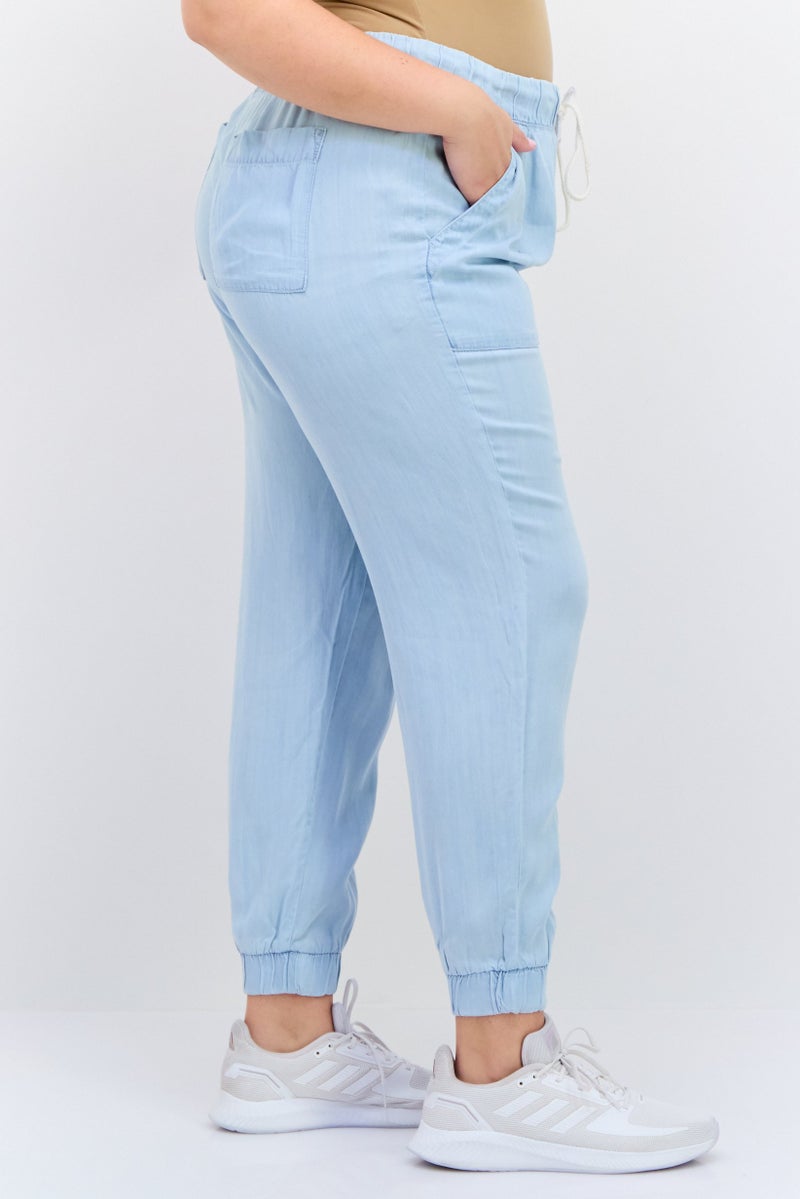 Black Tape Women Regular Fit Solid Jogger Pants, Blue - Image 2