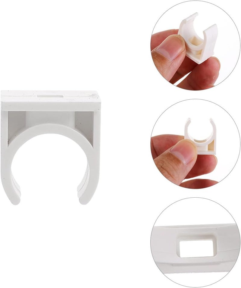 Uonlytech PVC Pipe Clamps U-Shaped Wire Wall Fixed Holder Electrician Tube Support Hook White 100Pcs for Electrical Wiring and Conduit Installation - Image 3