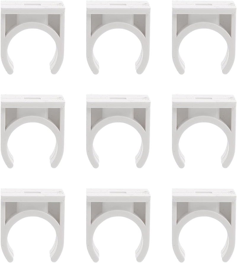 Uonlytech PVC Pipe Clamps U-Shaped Wire Wall Fixed Holder Electrician Tube Support Hook White 100Pcs for Electrical Wiring and Conduit Installation - Image 1