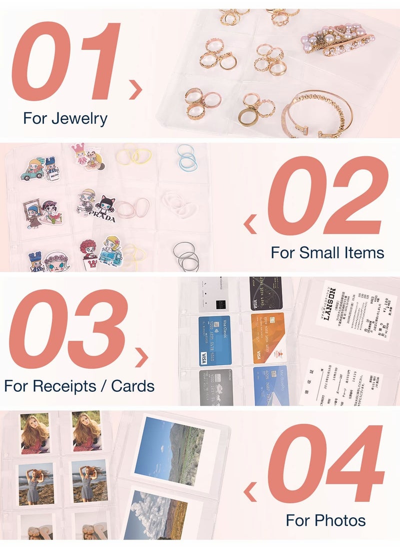 Excefore - Travel Jewelry Organizer Case Storage Bag Clear Booklet Zipper Pouch for Necklace, Earrings, Rings, Bracelet, Soft Black - Image 1