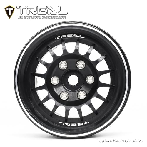 TREAL 19 Beadlock Wheel Rims Heavy Duty Multi Spoke CNC 19 Inch Wheels4P for 110 RC Crawler TRX4 SCX10 III SCX10 PRO SCX10 II Type NBlack - Image 5