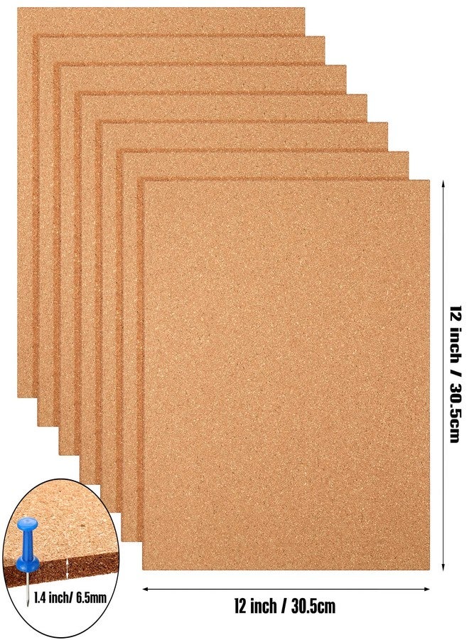 Fainne 16 Pieces Cork Board Tiles 12 x 12 Square Bulletin 1/4" Thick Cork Board with 80 Self Adhesive Squares Included for Office, School and Home - Image 3