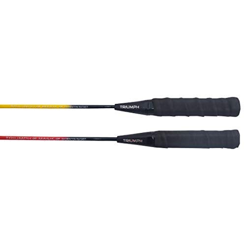 Triumph Carbon Fiber Frame and Wooden Badminton Racquet, Set- 2 Pc with 10 Pc Triumph Wings Feather Shuttlecock and Full Racket Cover to Carry Both Rackets, Perfect for Adults (Multicolour) - Image 3