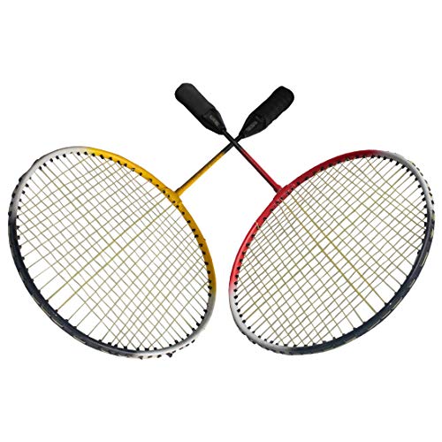 Triumph Carbon Fiber Frame and Wooden Badminton Racquet, Set- 2 Pc with 10 Pc Triumph Wings Feather Shuttlecock and Full Racket Cover to Carry Both Rackets, Perfect for Adults (Multicolour) - Image 2