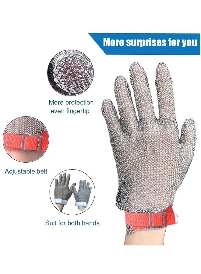 Cut Resistant Gloves Stainless Steel Wire Metal Mesh Butcher Safety Work Gloves for Cutting, Slicing Chopping and Peeling - Image 3