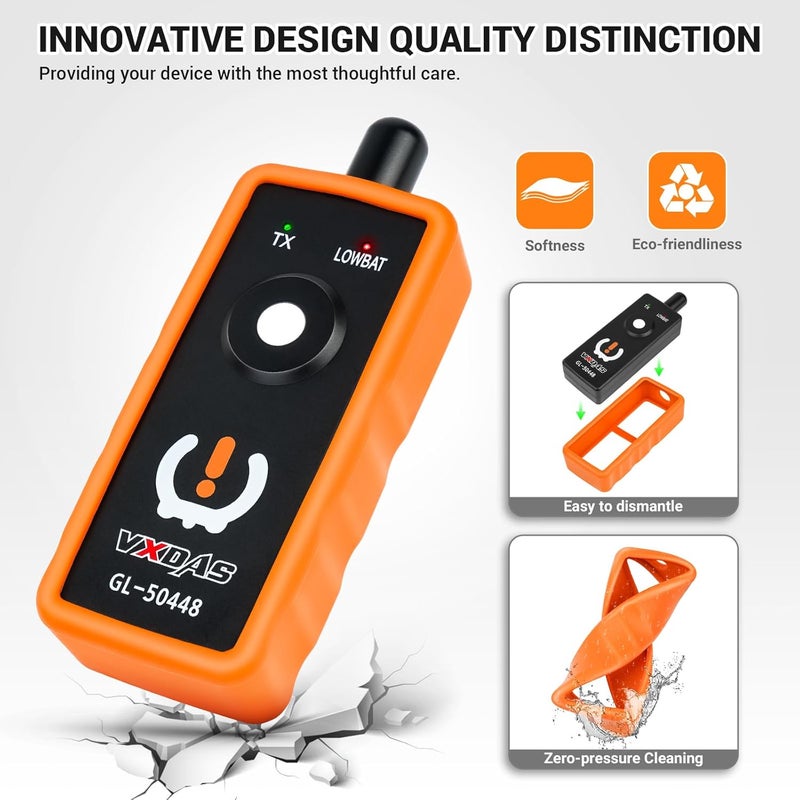 VXDAS أداة إعادة تعلم TPMS VXDAS GL50448 متوافقة مع GM شيفروليه أداة إعادة تعيين وتنشيط مستشعر ضغط الإطارات OECT5 لمركبات GMBuickChevroletCadillacNissanSeries إصدار 2024 - Image 5