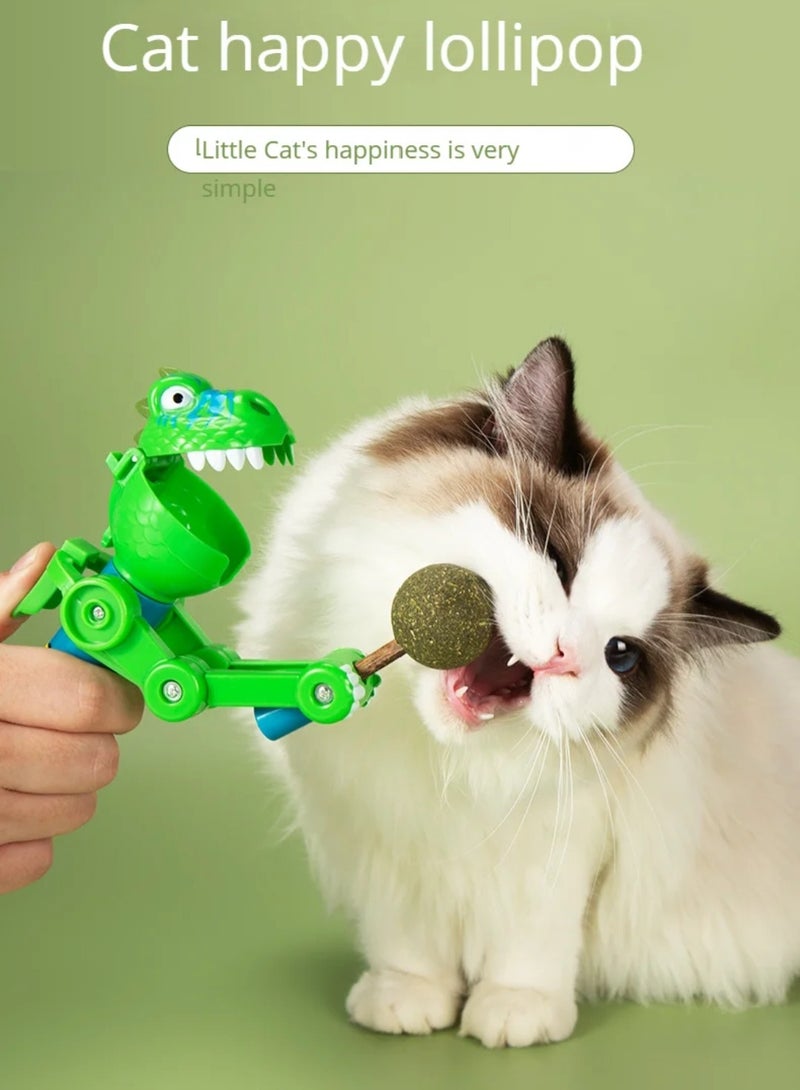 A.M Dinosaur Lollipop Toy,Pop Ups Lollipop Box Dinosaur Lollipop Case Toy, Fun Dinosaur Shaped Lollipop Robot Holder (Free Cat Mint Catnip) - Image 2