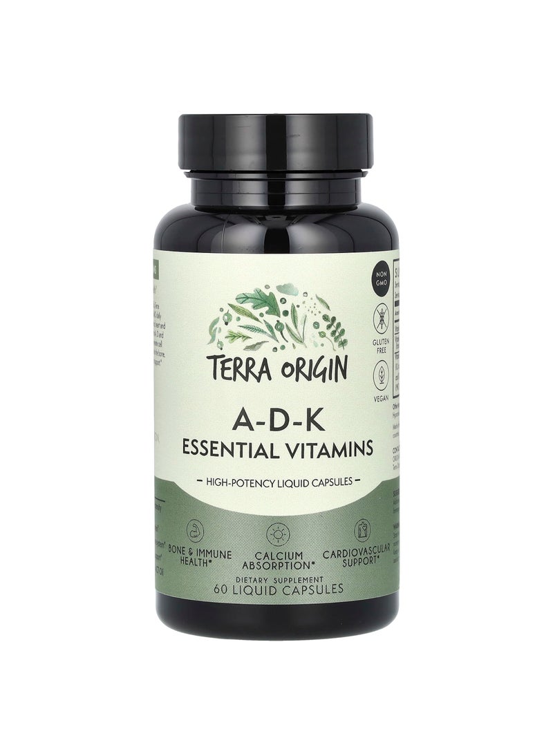 A-D-K Essential Vitamins, 60 Liquid Capsules