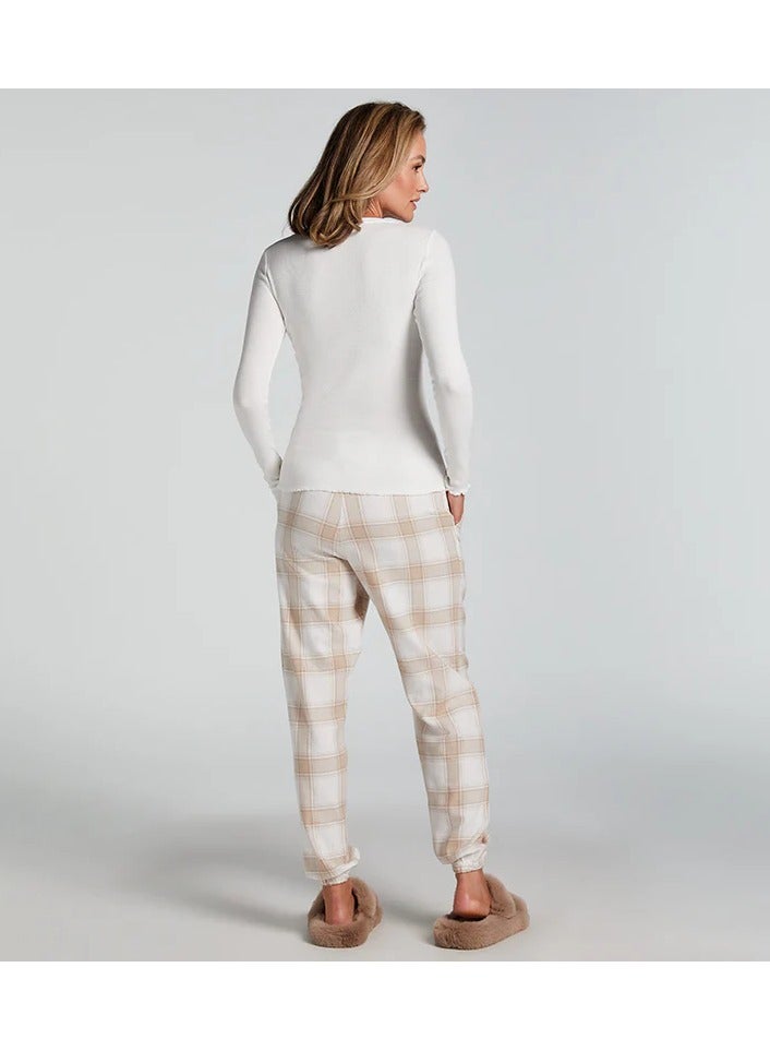 hunkemoller Flannel Check Cuff Pyjama Set  - Image 2
