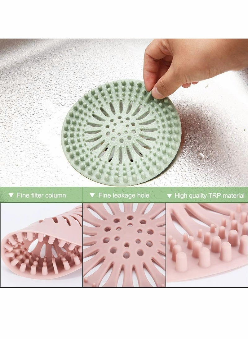 SOLARAE Drain Hair Catcher Sink Drain Strainer Silicone Drain Covers Drain Protector for Bathroom Showers Bathtubs - Image 4