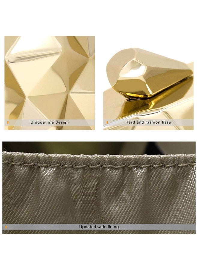 Milisente Women's Clutch Purses Metallic Bridal Party Evening Clutches Bags Cocktail Formal Handbags(Large Gold) - Image 4