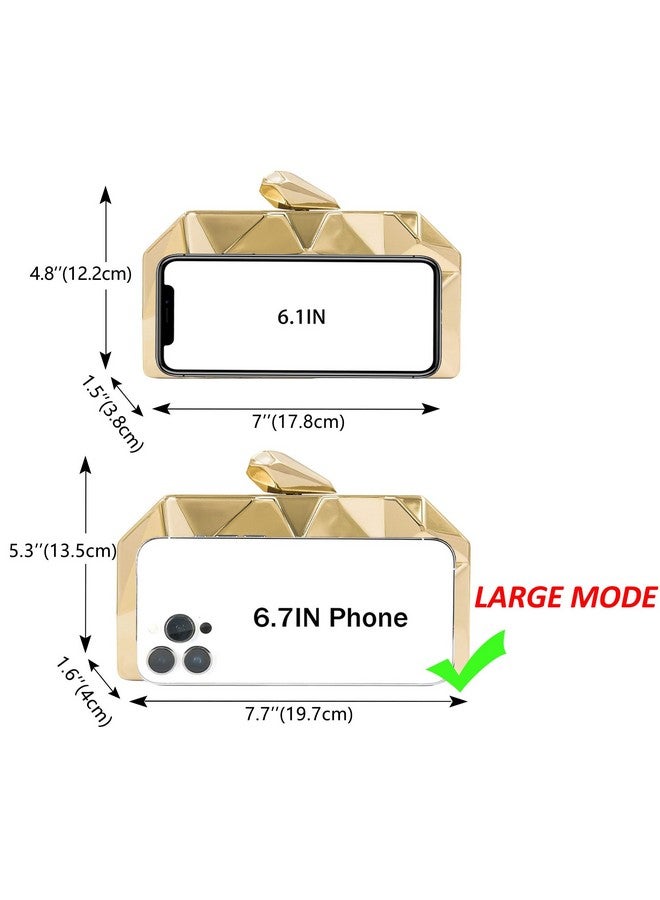 Milisente Women's Clutch Purses Metallic Bridal Party Evening Clutches Bags Cocktail Formal Handbags(Large Gold) - Image 2