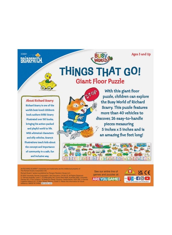 ; Richard Scarry Things That Go Seek And Find Giant Floor Puzzle Learn By Finding Hidden Items From Four Classic Scenes From Richard Scarry’S Bestselling Busytown Books For Ages 3+