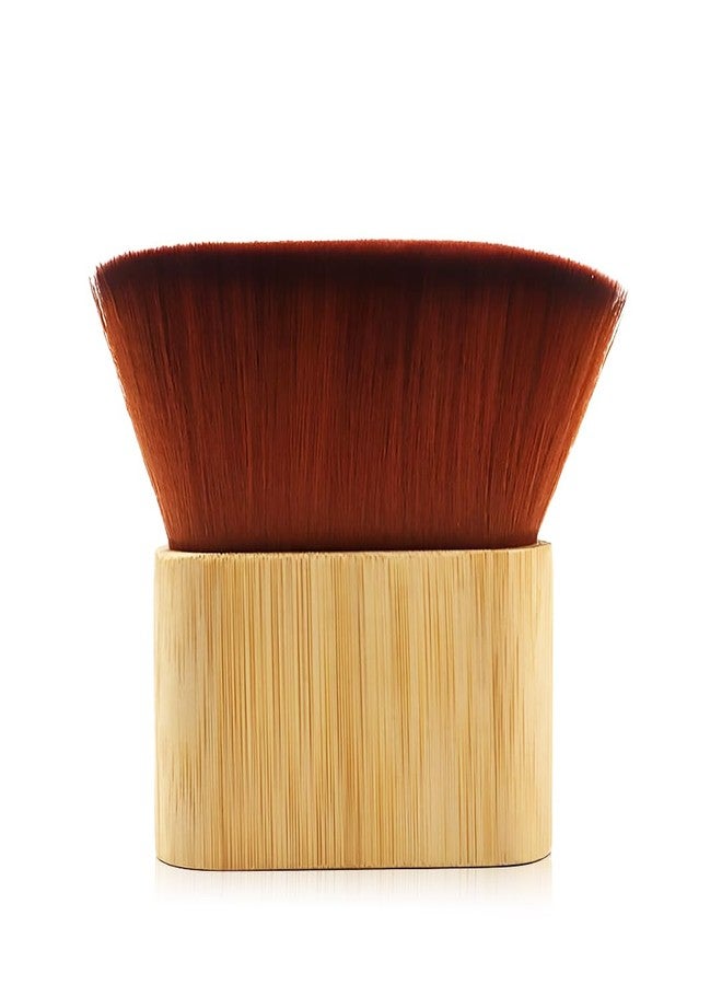 Gleva Kabuki Brush For Self Tanner Cream Bronzer Powder Foundation Blush Liquid Foundation Cosmetic Brush For Face And Body, Blend Tanning Applicator (Wooden) - Image 1