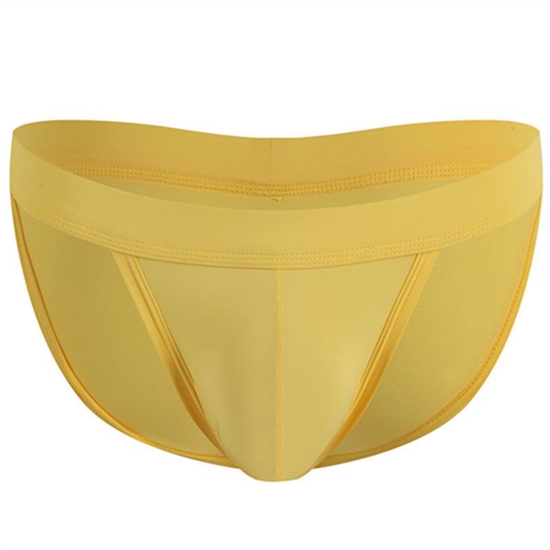 Triangle Underwear Men'S Low Waist Ice Silk Solid Color European Underwear High Elastic High Fork Three-Dimensional Underwear Generation - Image 5
