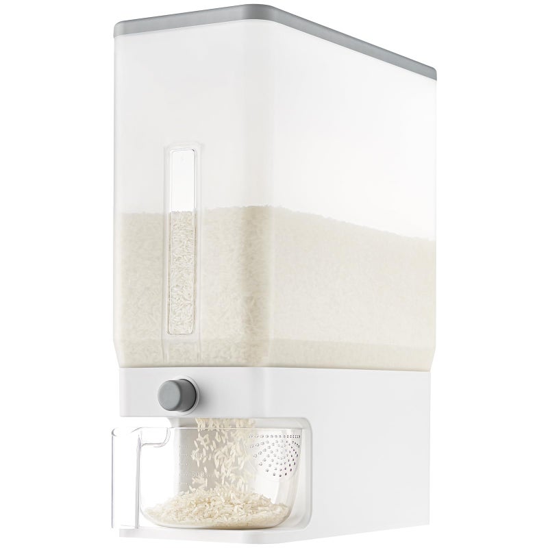 Lifewit Rice Dispenser 25 Lbs(11.3kg), Rice Storage Container Sealed Moisture Proof with Measuring Cup for Kitchen Pantry Household, BPA-Free, 1 Pack Clear - Image 1